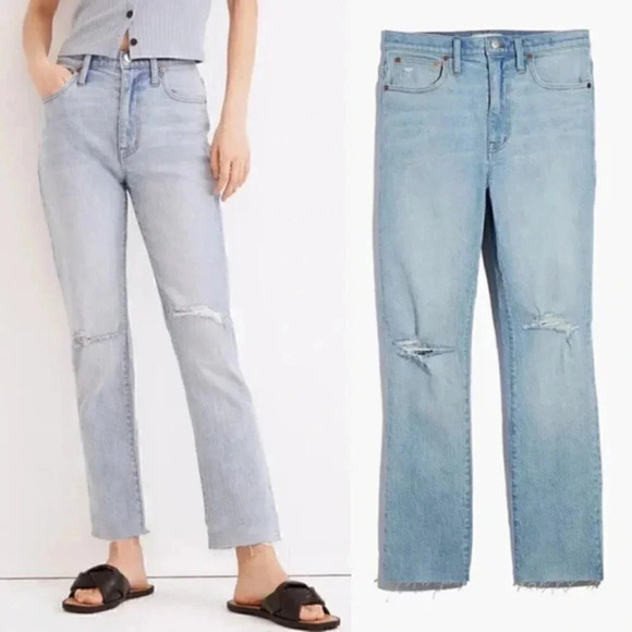 Madewell 90’s High Rise Slim Crop BoyJean - Size 24‎ Light Wash - Picture 1 of 14